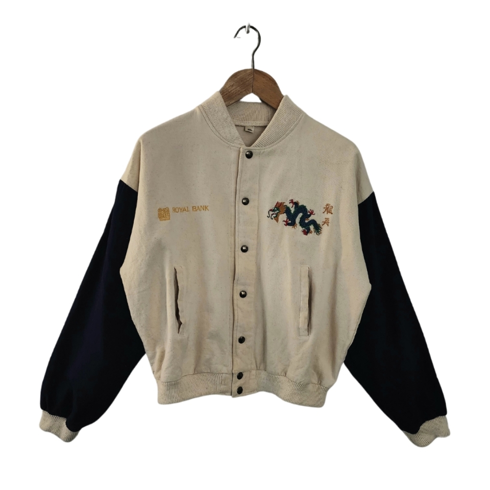 Vintage x 80s RBC ROYAL BANK Year of the Dragon Promo Varsity Jacket